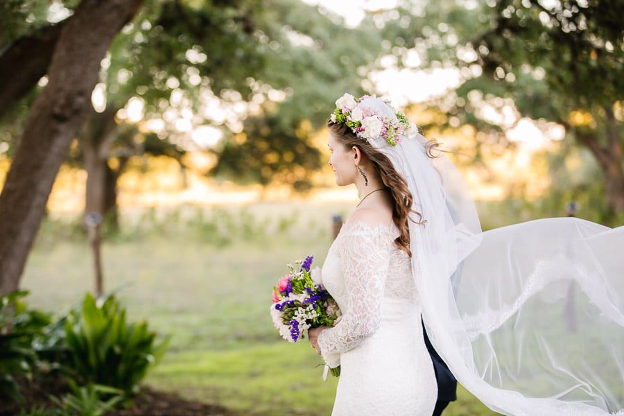 floral crown with veil