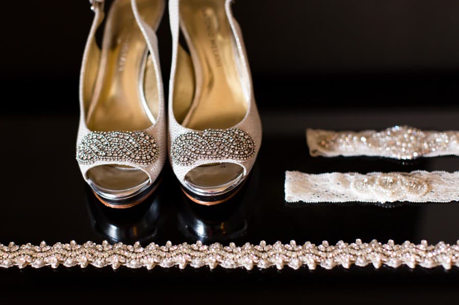 Sparkly wedding day shoes
